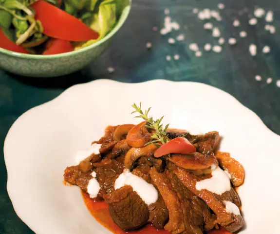 Gombás libamell recept