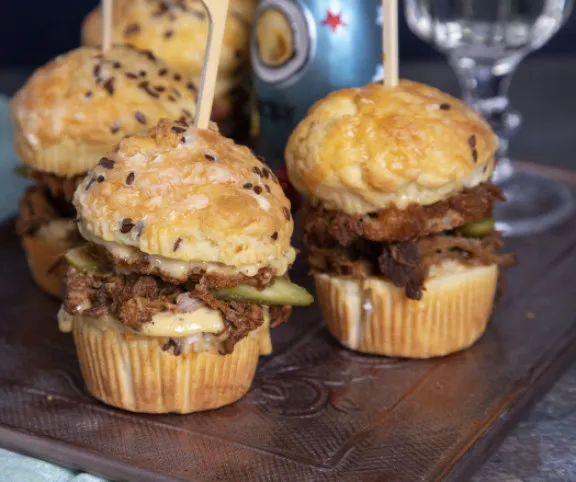 Pulled pork muffin recept