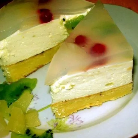 Gyümölcsös-vaníliakrémes szelet recept