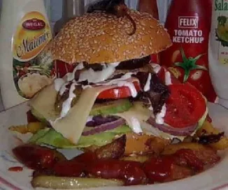 Óriás vegaburger hasábburgonyával recept