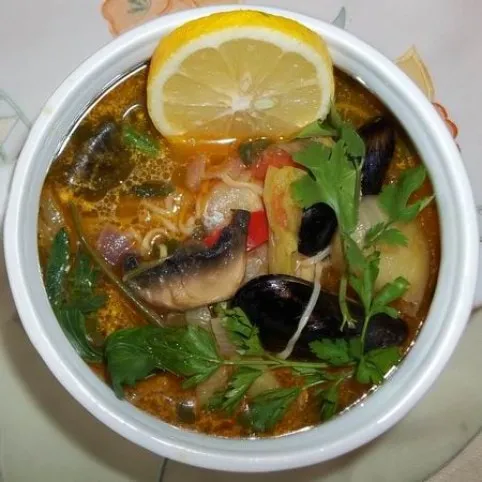 Ázsiai feketekagyló-leves recept