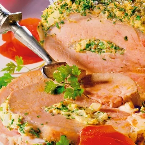 Mustáros-fokhagymás sertéssült recept