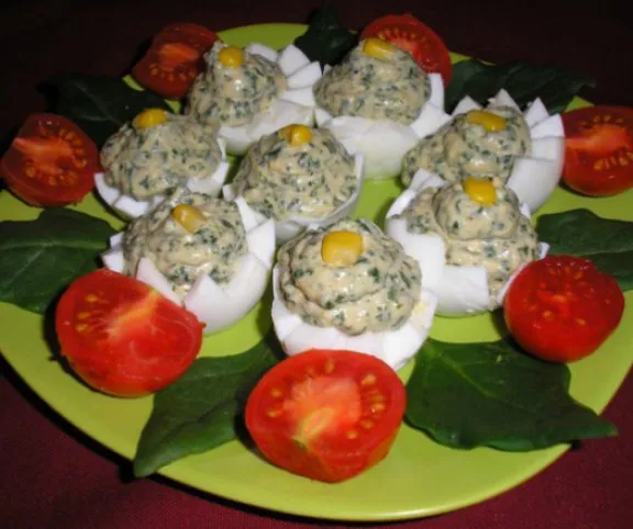 Spenótkrémmel töltött tojás recept