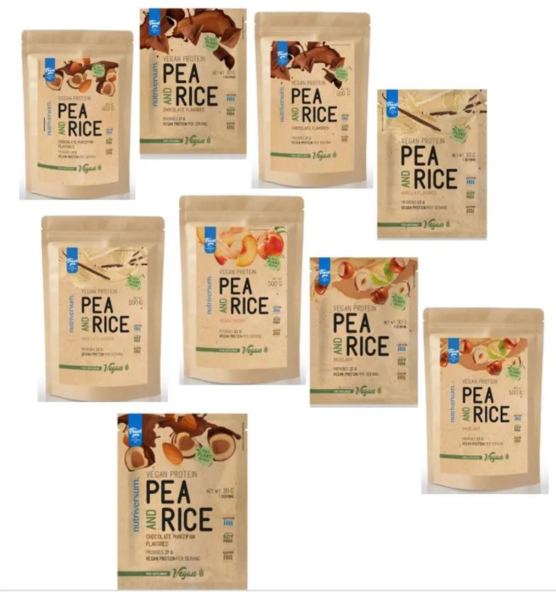 Nutriversum - Vegan Protein PEA and RICE - többféle ízesítésben és kiszerelésben (Fotó: Nébih)