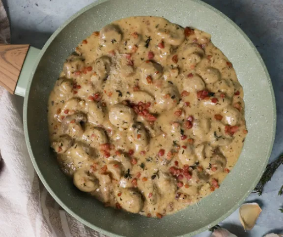 Sajtszószos gomba baconnel recept