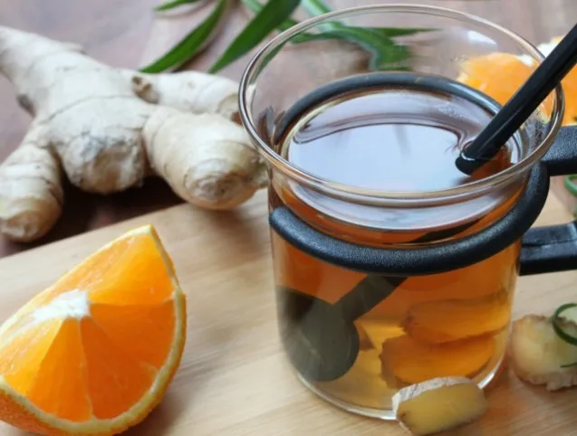 Gyömbéres narancsos tea mentával recept