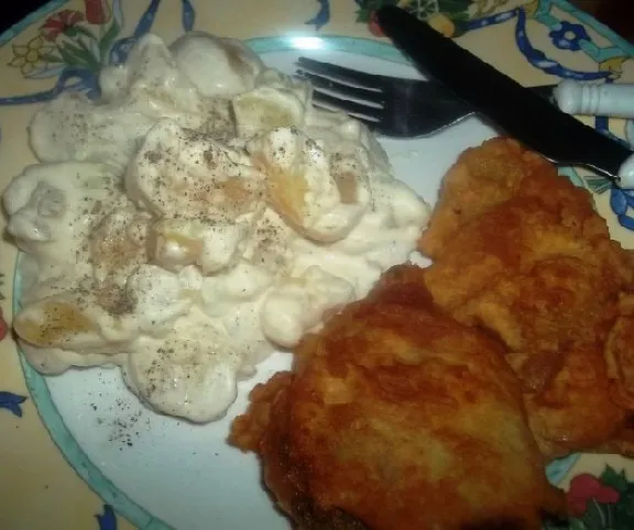 Rántott hal majonézes krumplisalátával recept