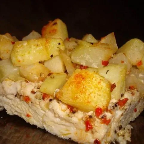 Karalábés csirke színes borssal recept