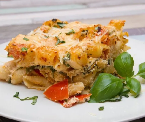 Rakott kagylótészta medvehagymás ricottával recept