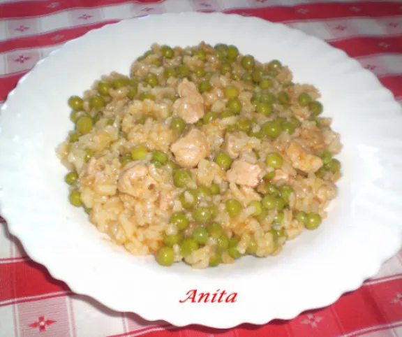 Rizses-zöldborsós hús recept