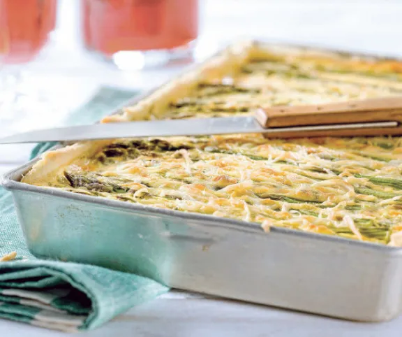 Sonkás-spárgás pite (quiche) recept