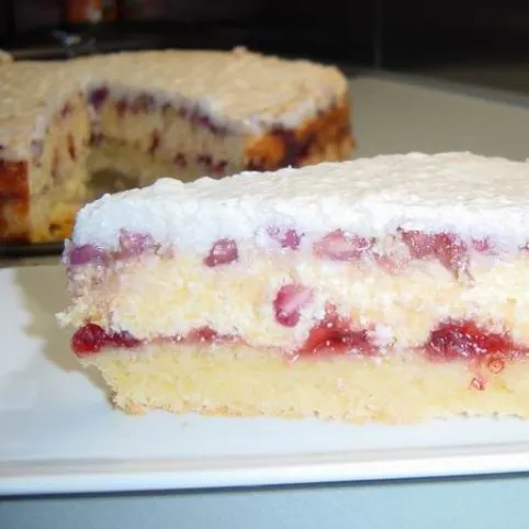 Gránátalmás-túrós-kókuszhabos torta recept