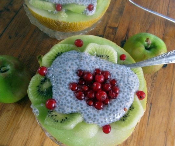 Chia puding sárgadinnye kehelyben recept