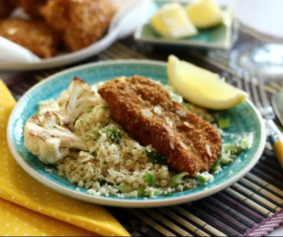 Harcsa mandulás bundában karfiolrizzsel recept