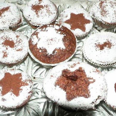 Karácsonyi diós-meggyes muffin  recept