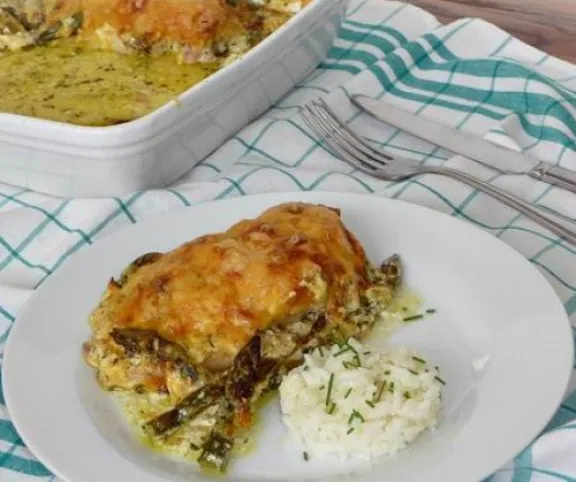 Spárgás-tejszínes csirkemell recept