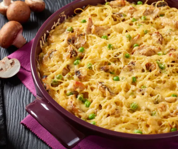 Csirkés-borsós rakott tészta recept