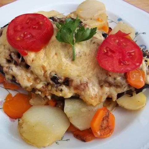 Csirkemájas töltött padlizsán recept