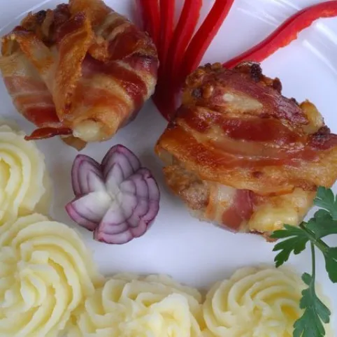 Baconben sült húsmuffin recept