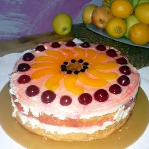 Tejszínes-gyümölcsös túrótorta recept