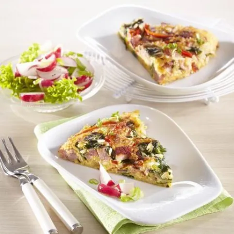 Sonkás-spenótos omlett recept