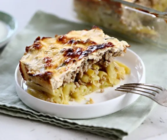 Darált húsos rakott vajbab  recept