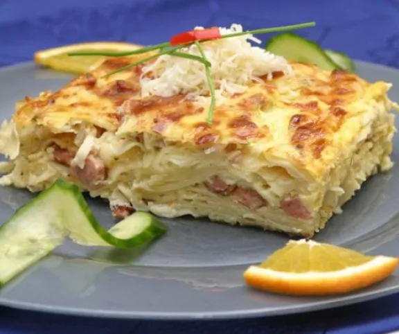 Sonkás rakott tészta recept