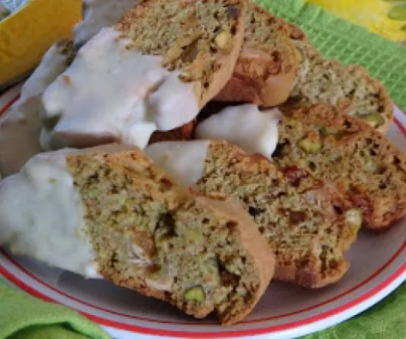 Matcha teás biscotti fehér csokoládéval  recept
