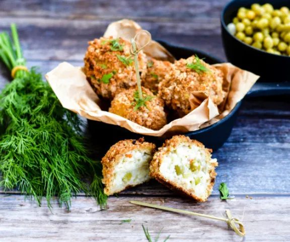 Zöldborsós rizsgolyó (aranchini) recept