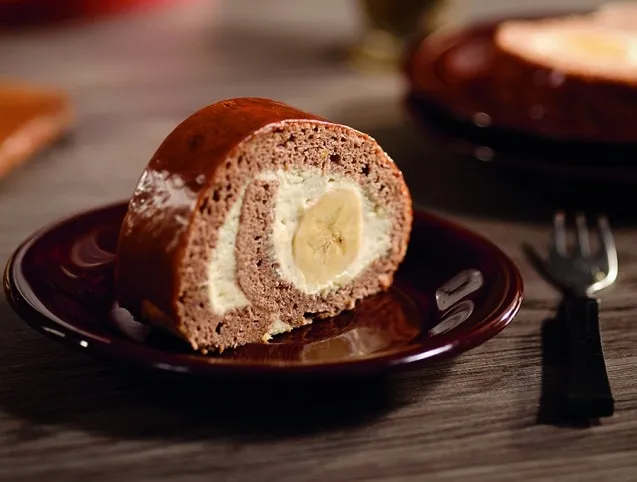 Csokis piskótarolád vaníliás banánpudinggal recept