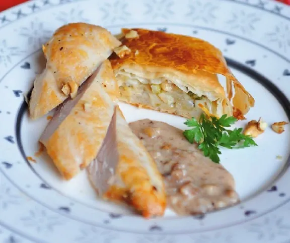Almás rétes sült csirkemellel recept
