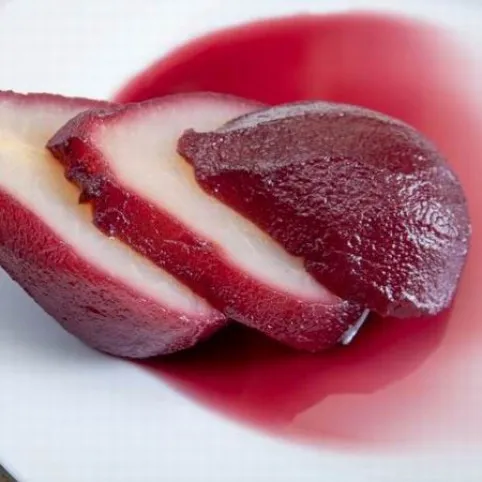 Körte vörösborban recept