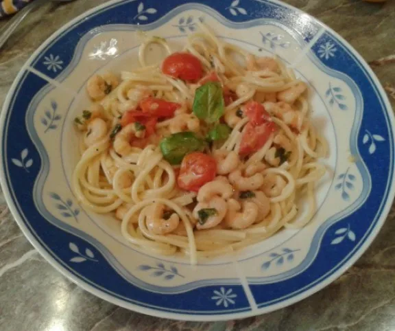 Garnélás spagetti  recept