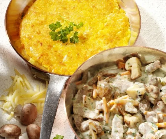 Gombás borjúragu rösztivel recept