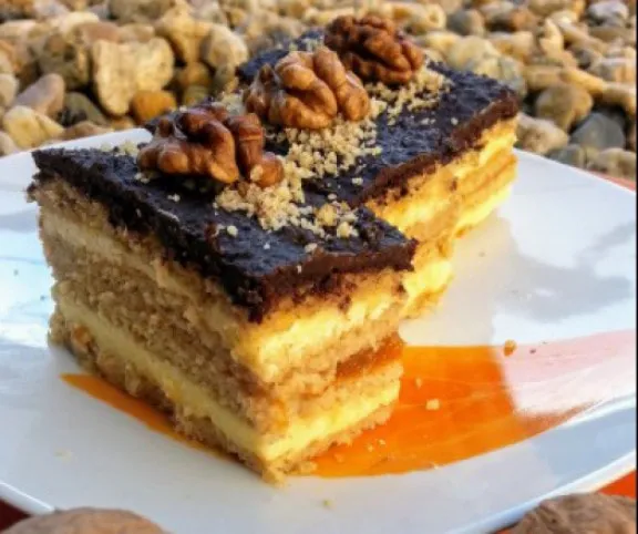 Mézes-krémes diósan recept