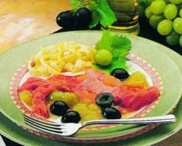 Sonka boros szőlőmártásban recept