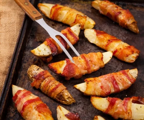 Sonkával grillezett krumpli recept