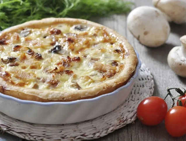 Gombás-csirkés quiche recept