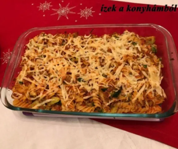 Tonhalas-zöldséges tészta recept