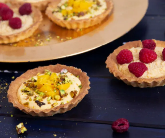 Mangókrémes és karamellizált fehércsokis tarte recept