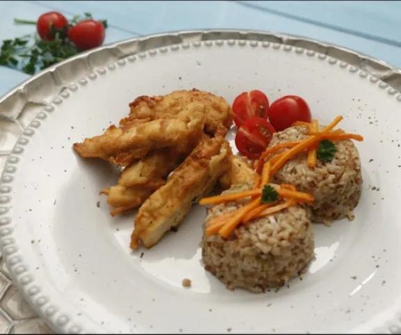 Csirkemellcsíkok zelleres bundában recept