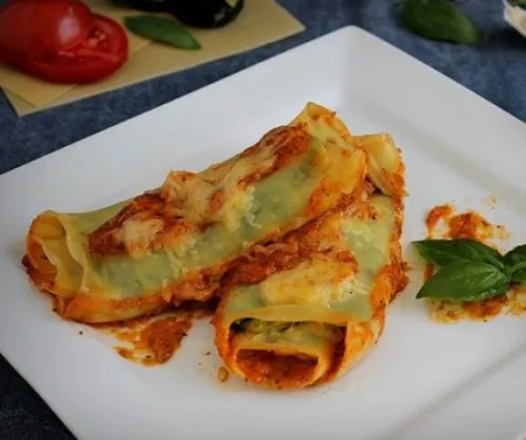 Cukkinis lasagne-tekercs (cannelloni) recept