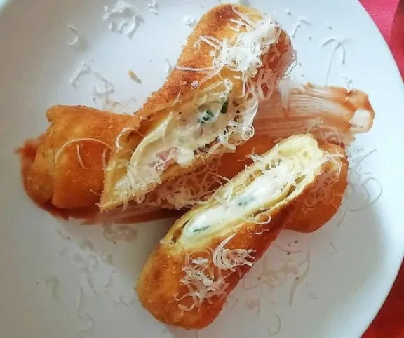 Rántott palacsinta sonkával töltve recept