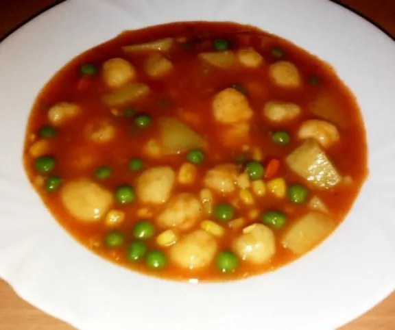 Zöldségleves krumpligombóccal recept