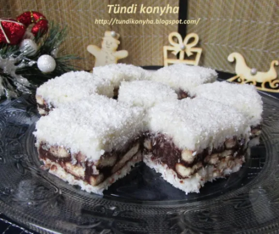Kókuszos-kekszes kocka recept