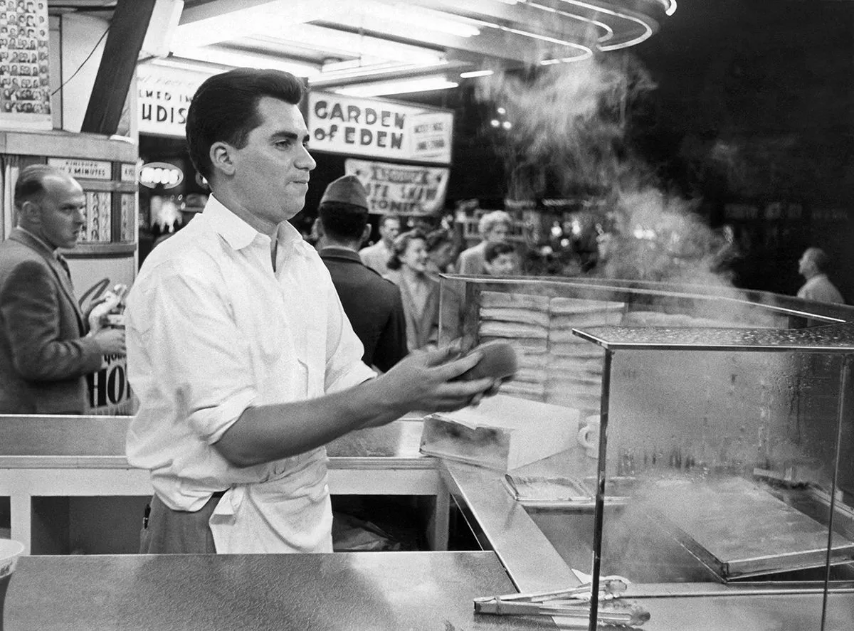 Hot dog árus - San Francisco, Kalifornia - 1950 /Fotó: Northfoto