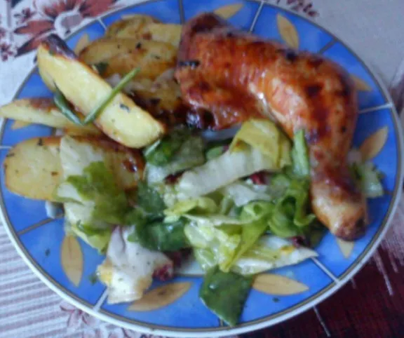 Ragadós sült csirkecomb recept