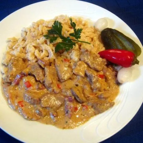 Gombás borjútokány recept