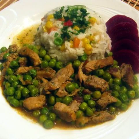 Zöldborsós aprópecsenye recept