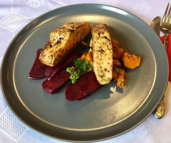 Lazac serpenyős céklával recept